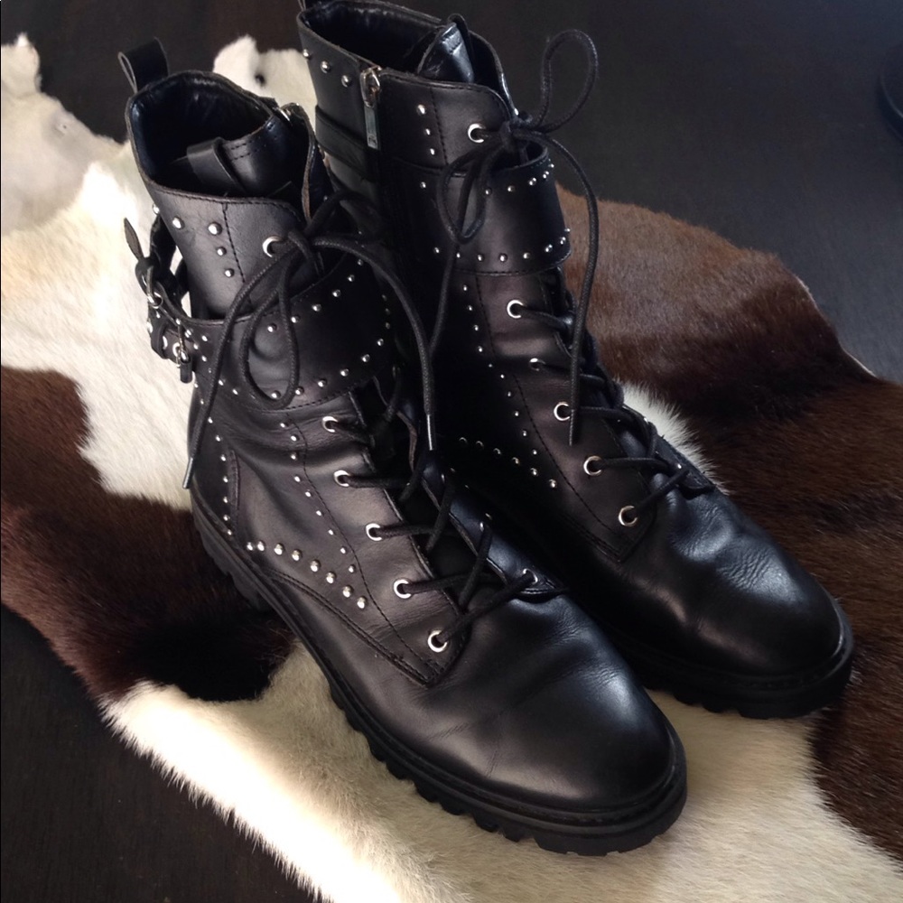 Marc Fisher Women's Size 9 1/2  Black Moto Boots